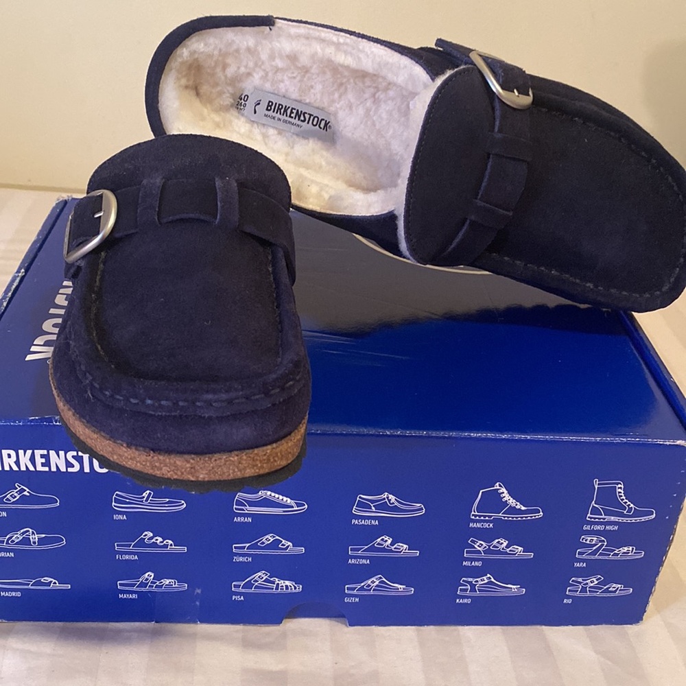 Birkenstock BUCKLEY Shearling -Ladies 9 Navy Blue
